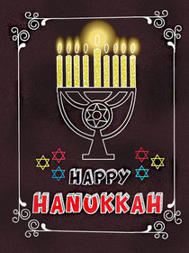 Happy Hanukkah Menorah Greeting Card