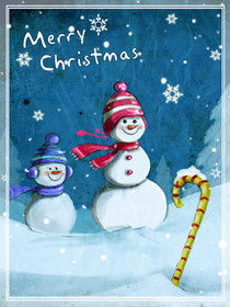 Merry Christmas Snowmen Greeting Card