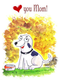 Love You Mom Dog Card