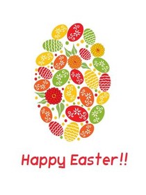 Colorful Easter Eggs Greeting Card