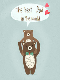 Best Dad in the World Bear Card