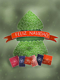 Feliz Navidad Christmas Tree Card