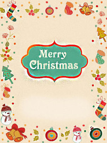 Retro Merry Christmas Greeting Card
