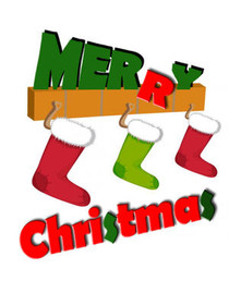 Merry Christmas Stockings Greeting Card