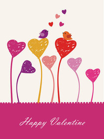 Happy Valentine Colorful Hearts Garden