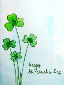 Happy St Patrick's Day Shamrock Card