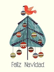 Feliz Navidad Christmas Tree Card