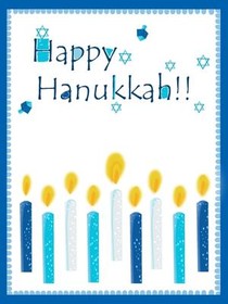 Happy Hanukkah Menorah Greeting Card