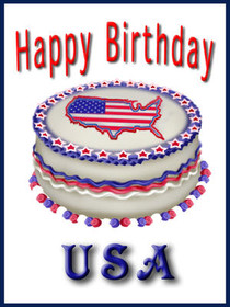 USA Birthday Cake Greeting Card