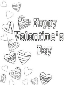 Happy Valentine's Day Coloring Card