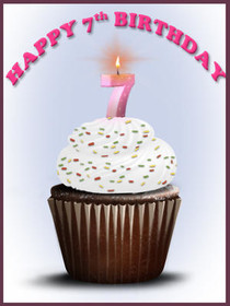 Happy 7th Birthday Cupcake Card
