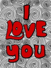 I Love You Swirl Pattern Card