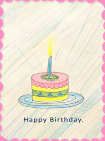 Colorful Birthday Cake Card