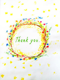 Thank You Floral Wreath Card