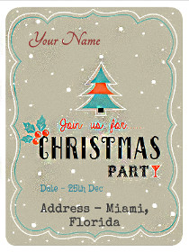 Vintage Christmas Party Invitation Card