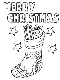 Merry Christmas Stocking Coloring Card