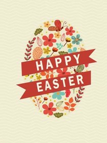 Happy Easter Floral Egg Card