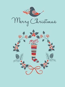 Merry Christmas Stocking Wreath Card
