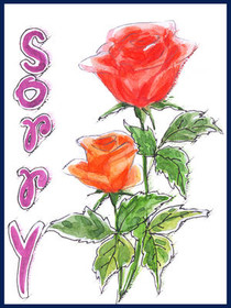 Sorry Greeting Card with Red Roses