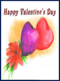 Happy Valentine's Day Hearts & Flowers