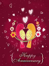 Happy Anniversary Hearts & Flowers