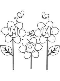 Monogram Flowers with Butterflies