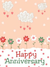 Happy Anniversary Flowers & Clouds