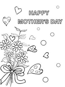 Happy Mother's Day Floral Line Art