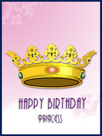 Happy Birthday Princess Crown Card