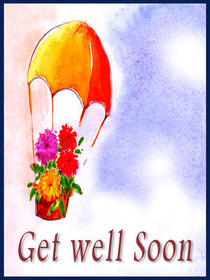 Get Well Soon Umbrella Card