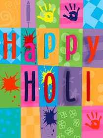 Vibrant Happy Holi Festival Greeting Card