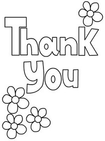 Thank You Flowers Coloring Card