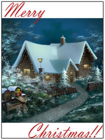Snowy Christmas Village Holiday Card