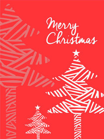 Striped Trees Christmas Card