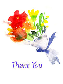 Watercolor Floral Thank You Card