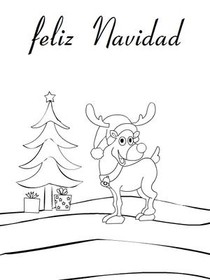 Feliz Navidad Christmas Reindeer Card
