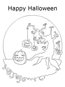 Happy Halloween Line Art Greeting Card