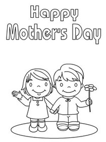 Happy Mother's Day Coloring Card