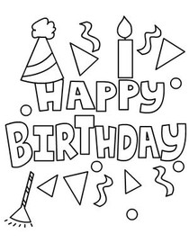 Happy Birthday Celebration Coloring Page