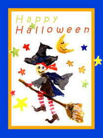 Happy Halloween Witch Greeting Card