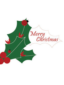 Merry Christmas Holly Card