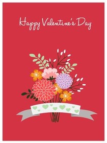 Happy Valentine's Day Floral Greeting Card
