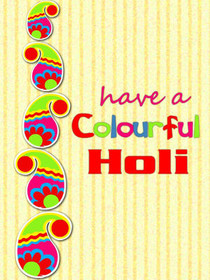 Colorful Holi Celebration Greeting Card