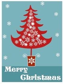 Snowflake Christmas Tree Card