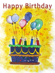 Colorful Balloons Birthday Cake