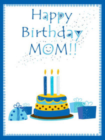 Happy Birthday Mom Cake Card