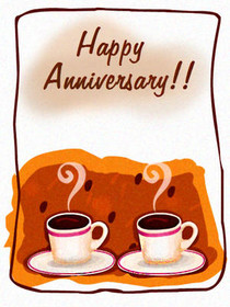 Happy Anniversary Coffee Cups Card