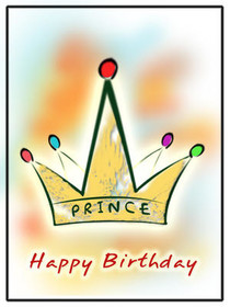 Prince Crown Birthday Greeting Card