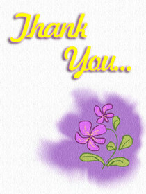 Thank You with Purple Flowers