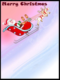 Santa's Sleigh Christmas Card